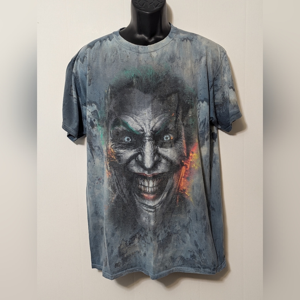 Men's Injustice T Shirt Size Large Short Sleeve Tie Dye Joker Tee Cotton Batman